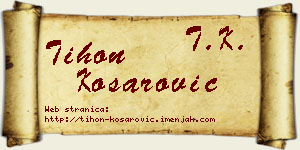 Tihon Košarović vizit kartica